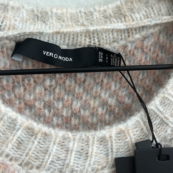 NWT Lulu's Vero Moda Diana Cream Multi Plaid Knit Pullover Sweater – Size Large - Picture 6 of 9